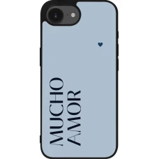 iPhone 16e Case Hülle - Silikon schwarz Valentine 2024 mucho amor azul
