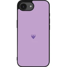 Coque iPhone 17e / 16e - Silicone rigide noir Valentine 2023 purpule single heart