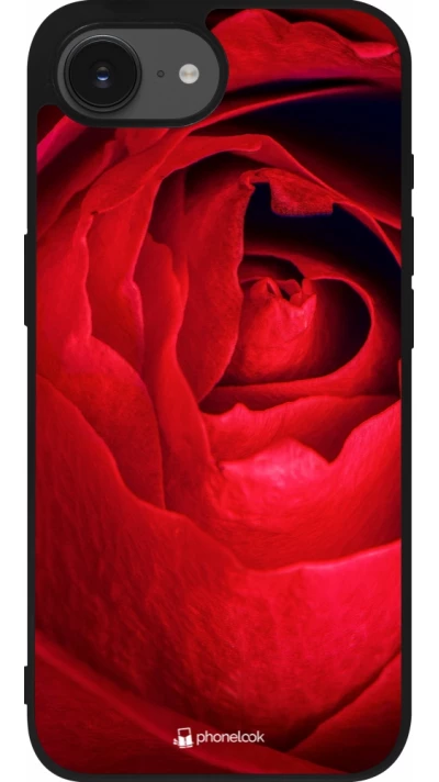 Coque iPhone 17e / 16e - Silicone rigide noir Valentine 2022 Rose