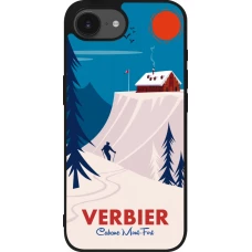 Coque iPhone 17e / 16e - Silicone rigide noir Verbier Cabane Mont-Fort