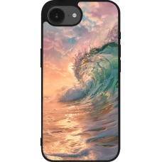 iPhone 16e Case Hülle - Silikon schwarz Wave Sunset