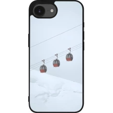 Coque iPhone 17e / 16e - Silicone rigide noir Winter 22 ski lift