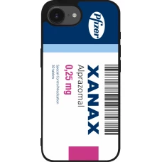 Coque iPhone 17e / 16e - Silicone rigide noir Xanax Alprazolam 2025
