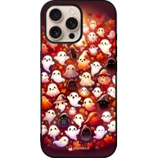 Coque iPhone 16 Pro Max - Silicone rigide noir Fantômes automne mignons