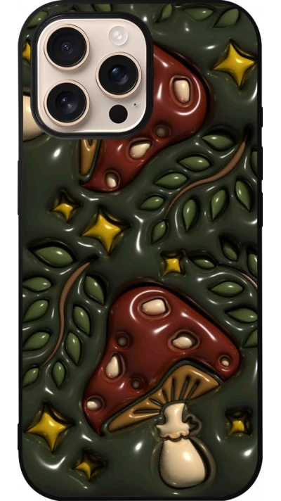 Coque iPhone 16 Pro Max - Silicone rigide noir Autumn 26 3D mushrooms