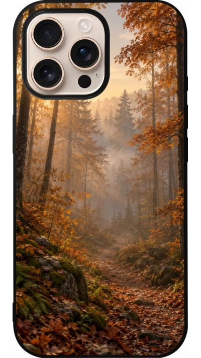 Coque iPhone 16 Pro Max - Silicone rigide noir Autumn 26 Autumn walk