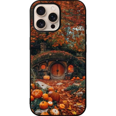 Coque iPhone 16 Pro Max - Silicone rigide noir Autumn 26 Hobbit house