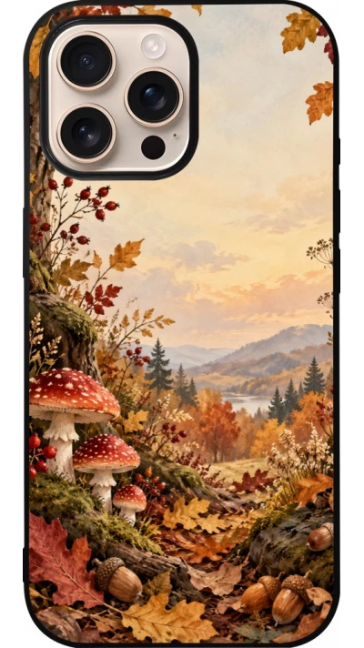Coque iPhone 16 Pro Max - Silicone rigide noir Autumn 26 Illustrated Autumn