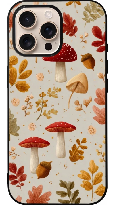 Coque iPhone 16 Pro Max - Silicone rigide noir Autumn 26 Mushrooms and leaves