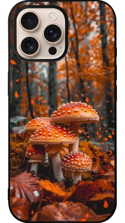 Coque iPhone 16 Pro Max - Silicone rigide noir Autumn 26 Mushrooms in the woods