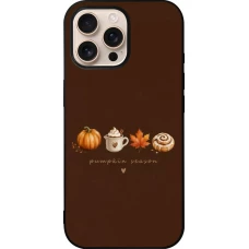 Coque iPhone 16 Pro Max - Silicone rigide noir Autumn 26 Pumpkin season