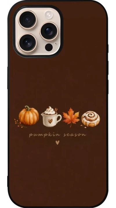 Coque iPhone 16 Pro Max - Silicone rigide noir Autumn 26 Pumpkin season