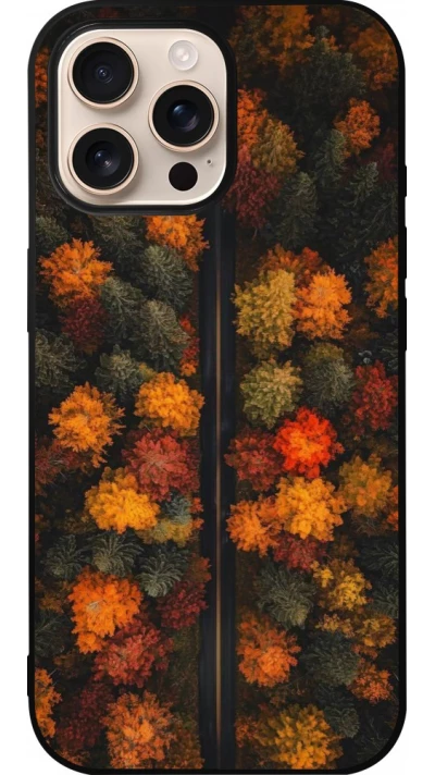 Coque iPhone 16 Pro Max - Silicone rigide noir Autumn 26 Road in autumn