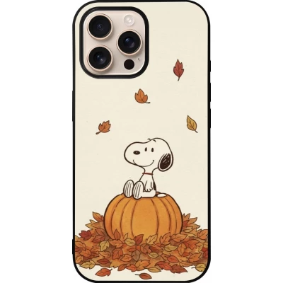 Coque iPhone 16 Pro Max - Silicone rigide noir Autumn 26 Snoopy autumn