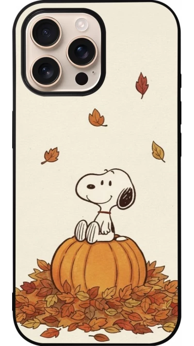 Coque iPhone 16 Pro Max - Silicone rigide noir Autumn 26 Snoopy autumn