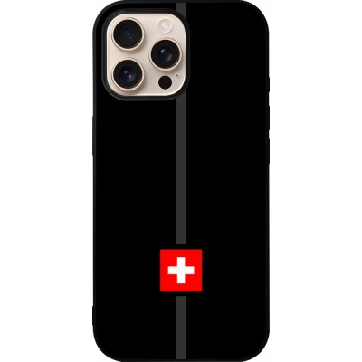 Coque iPhone 16 Pro Max - Silicone rigide noir Canton CH noir