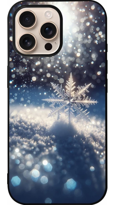 iPhone 16 Pro Max Case Hülle - Silikon schwarz Schneeflocke Solar Glanz