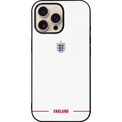 iPhone 16 Pro Max Case Hülle - Silikon schwarz England 2026 personalisierbares Fussballtrikot
