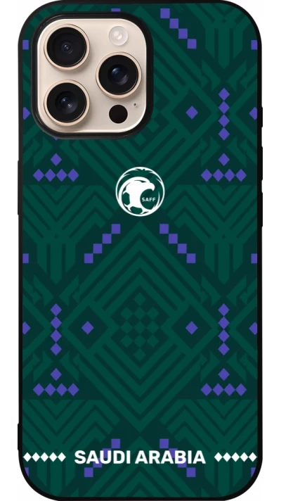 iPhone 16 Pro Max Case Hülle - Silikon schwarz Saudi Arabien 2026 personalisierbares Fussballtrikot