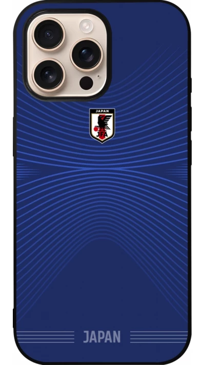 Coque iPhone 16 Pro Max - Silicone rigide noir Maillot de football Japon 2026 personnalisable