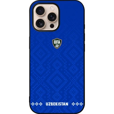 iPhone 16 Pro Max Case Hülle - Silikon schwarz Usbekistan 2026 personalisierbares Fussballtrikot