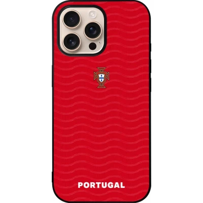 iPhone 16 Pro Max Case Hülle - Silikon schwarz Portugal 2026 personalisierbares Fussballtrikot