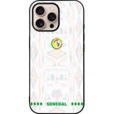 Coque iPhone 16 Pro Max - Silicone rigide noir Maillot de football Sénégal 2026 personnalisable