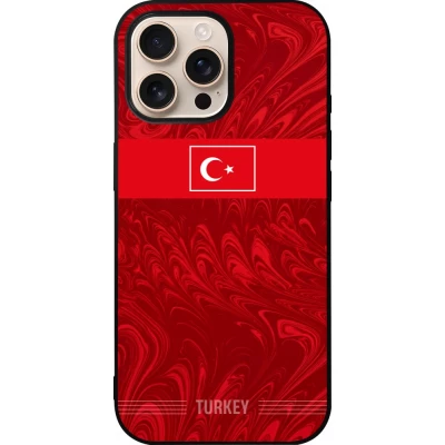 iPhone 16 Pro Max Case Hülle - Silikon schwarz Türkei 2026 personalisierbares Fussballtrikot