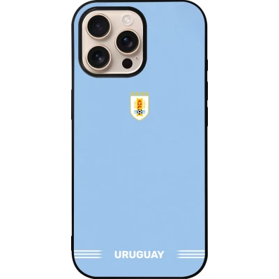 iPhone 16 Pro Max Case Hülle - Silikon schwarz Uruguay 2026 personalisierbares Fussballtrikot