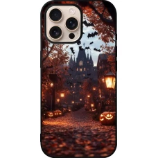 Coque iPhone 16 Pro Max - Silicone rigide noir Halloween 2025 Haunted house