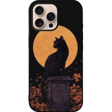 iPhone 16 Pro Max Case Hülle - Silikon schwarz Halloween 2026 Cat Art Nouveau