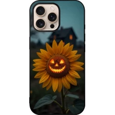 iPhone 16 Pro Max Case Hülle - Silikon schwarz Halloween 2026 Evil Sunflower