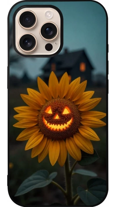 iPhone 16 Pro Max Case Hülle - Silikon schwarz Halloween 2026 Evil Sunflower