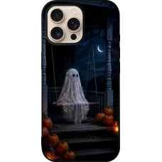 iPhone 16 Pro Max Case Hülle - Silikon schwarz Halloween 2026 Ghost on a swing