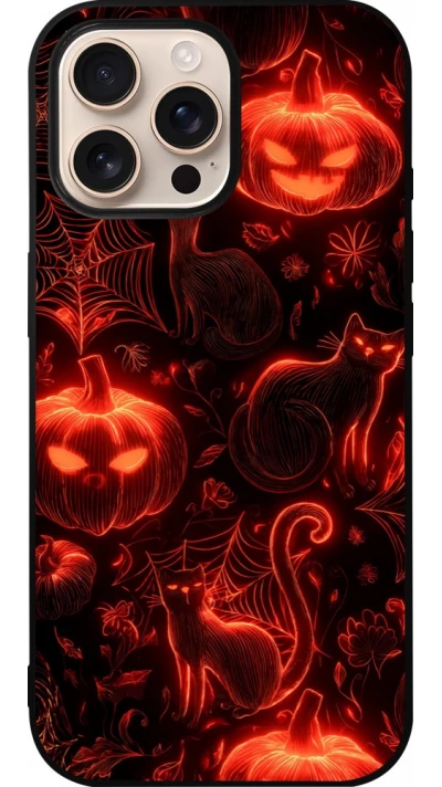 iPhone 16 Pro Max Case Hülle - Silikon schwarz Halloween 2026 Pattern Halloween