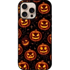 iPhone 16 Pro Max Case Hülle - Silikon schwarz Halloween 2026 Pattern Pumpkins