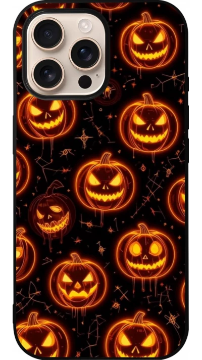 iPhone 16 Pro Max Case Hülle - Silikon schwarz Halloween 2026 Pattern Pumpkins