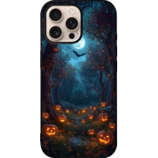 iPhone 16 Pro Max Case Hülle - Silikon schwarz Halloween 2026 Road of Pumpkins