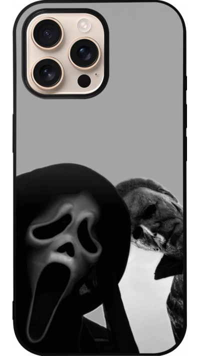 iPhone 16 Pro Max Case Hülle - Silikon schwarz Halloween 2026 Scream and Michael Myers