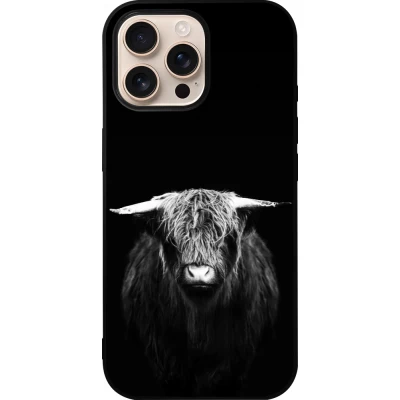 Coque iPhone 16 Pro Max - Silicone rigide noir Highland calf black
