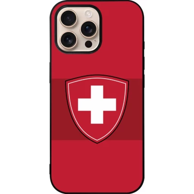 iPhone 16 Pro Max Case Hülle - Silikon schwarz Hockey World Championship Ecusson Suisse
