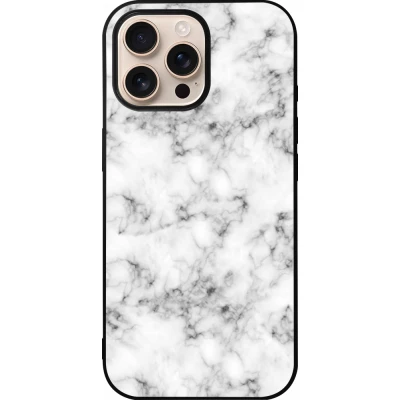 iPhone 16 Pro Max Case Hülle - Silikon schwarz Marble 01
