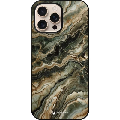 iPhone 16 Pro Max Case Hülle - Silikon schwarz Oliv Marmor