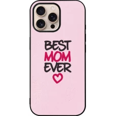 iPhone 16 Pro Max Case Hülle - Silikon schwarz Mom 2023 best Mom ever pink