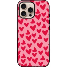 iPhone 16 Pro Max Case Hülle - Silikon schwarz Mom 2024 kleine Herzen