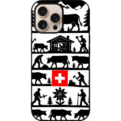 Coque iPhone 16 Pro Max - Silicone rigide noir Poya Suisse 1