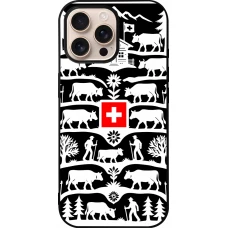 Coque iPhone 16 Pro Max - Silicone rigide noir Poya Suisse 3 noir