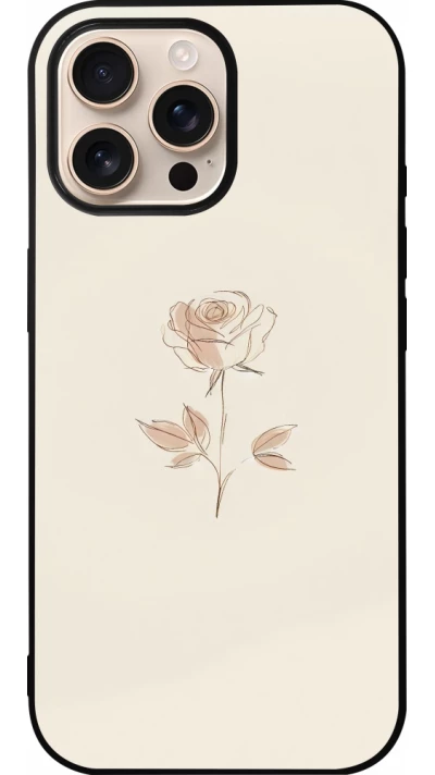 iPhone 16 Pro Max Case Hülle - Silikon schwarz Rosa Sand Minimalistisch