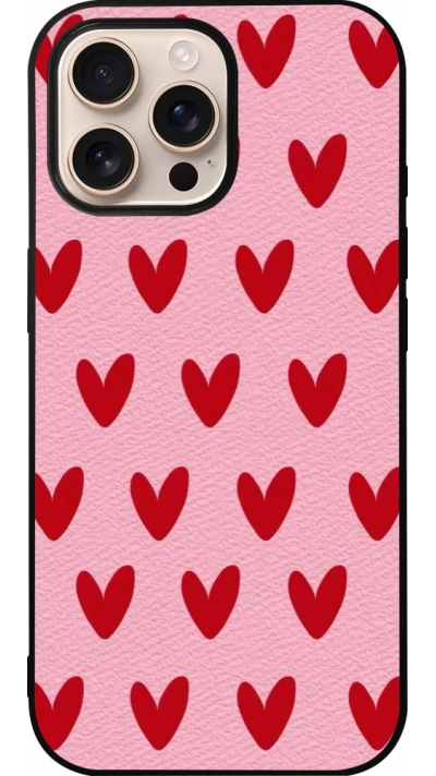 iPhone 16 Pro Max Case Hülle - Silikon schwarz Saint Valentines Day 26 Pattern heart