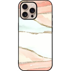 Coque iPhone 16 Pro Max - Silicone rigide noir Shimmering Orange